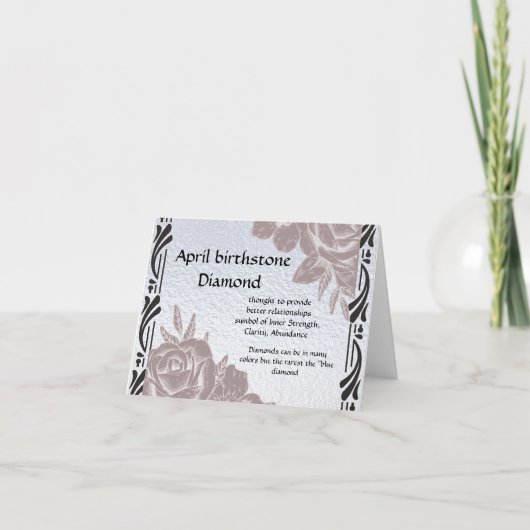 Pierre de naissance avril Perle de la carte Diamon (Devant)