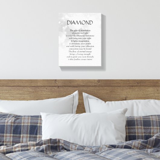 Pierre de naissance en diamant - Toile d'art poème (Insitu(Chambre))