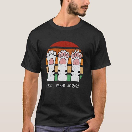 Pierre Feuille Ciseaux Pattes de Chat T-Shirt Jeu (Devant)