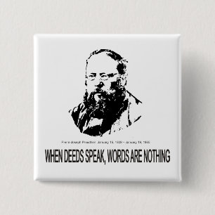 Pierre-Joseph Proudhon Vierkante Button 5,1 Cm