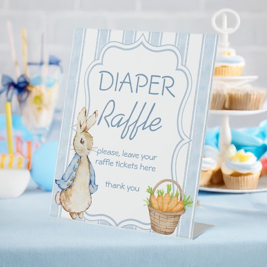 Pierre lapin bleu garçon baby shower panneau