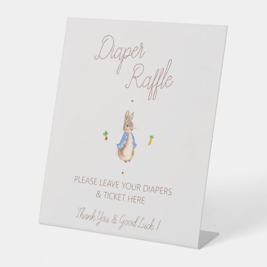 Pierre le Baby shower Rabbit Déchets Signe de traf (Recto)