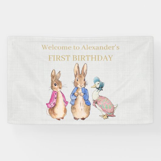 Pierre le lapin 1er bannière anniversaire (Horizontal)