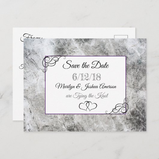 Pierre marbrée Enregistrer la date Carte postale (Devant / Derrière)