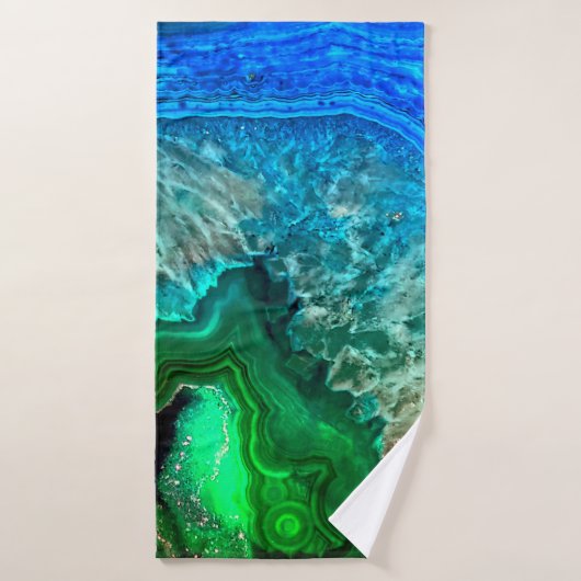 Pierre minérale Turquoise Vert Agate (Serviette de bain)