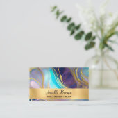 Pierre opale turquoise et violette avec Carte de v (Debout devant)