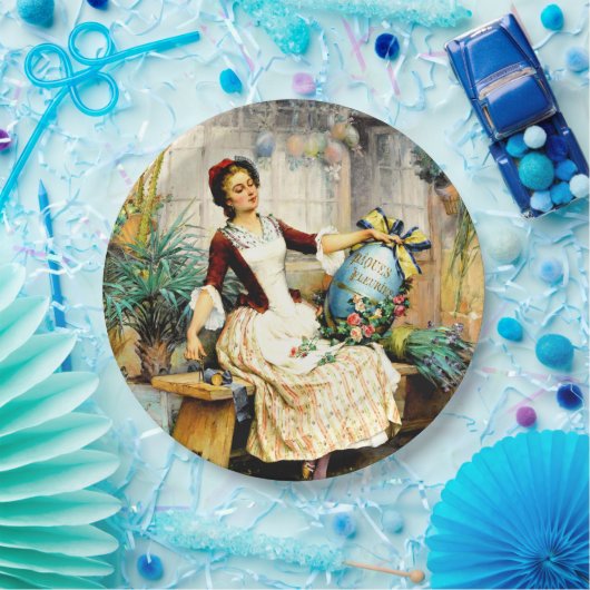 Pierre Outin - Het Paasei, fijnschilderij Papieren Bordje (Feest)