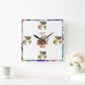 Pierre pelican's brilliant beak vierkante klok (Huis)