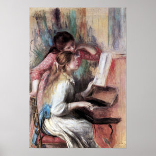 Pierre Renoir - Jonge meisjes aan de piano Poster
