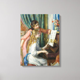 Pierre Renoir - Jonge meisjes in Piano Canvas Afdruk