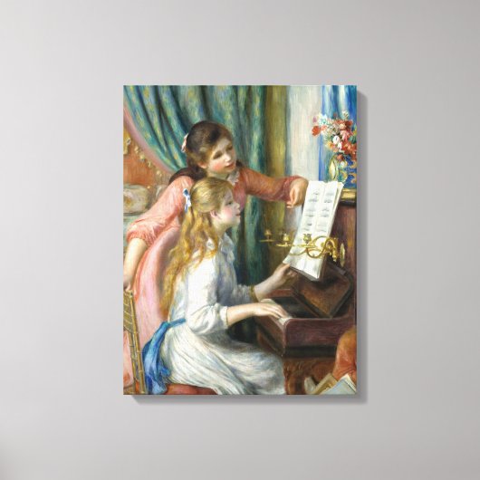 Pierre Renoir - Jonge meisjes in Piano Canvas Afdruk (Voorkant)