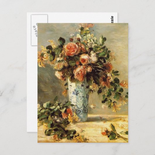 Pierre Renoir-Rozen en Jasmine in een Delft Vase Briefkaart (Voorkant / Achterkant)
