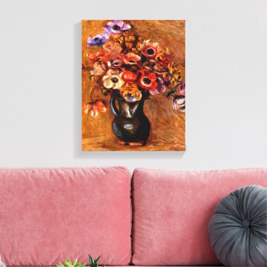 Pierre Renoir - Stilleven met anemonen Canvas Afdruk (Insitu (Woonkamer))