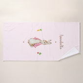 Pierre rose et lapin (Serviette de bain)