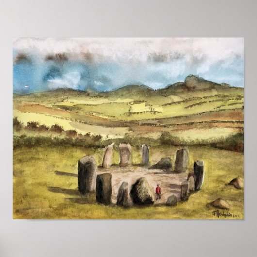 Pierres anciennes, Irlande, Aquarelle, poster (Devant)