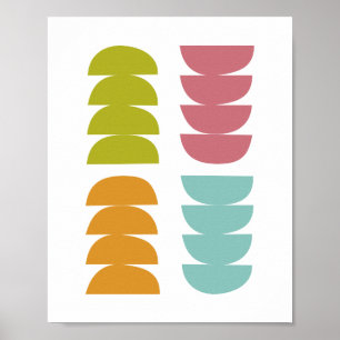 Pierres colorées Mi-Siècle Poster Abstrait moderne