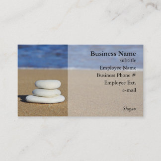Pierres sur les cartes de visite de plage