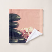Pierres Zen Noir Fleurs (Gant de toilette)