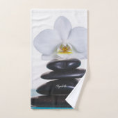 Pierres zen Orchidée blanche (Serviette à main)