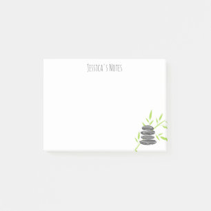 Pierres zen personnalisées et Post-it® en bambou