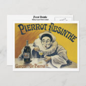 Pierrot Absinthe Briefkaart (Voorkant / Achterkant)