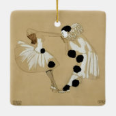 "Pierrot and Columbine" by Leo Rauth Keramisch Ornament (Achterkant)