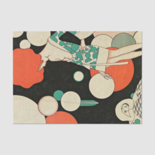 "Pierrot Deflated" Art Deco van Jose Carlos Tissuepapier