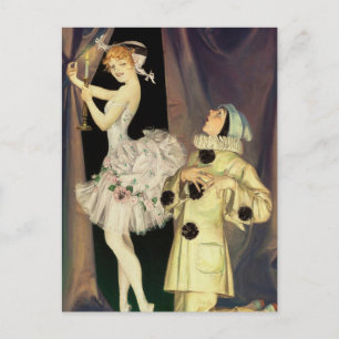 “Pierrot en Columbine” van FX Leyendecker Briefkaart