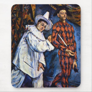 Pierrot en Harlekijn, Mardi Gras door Paul Cezanne Muismat