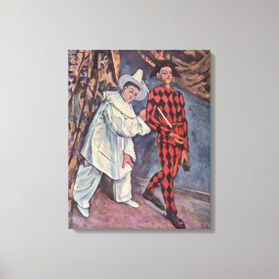 Pierrot en Harlequin Canvas Afdruk