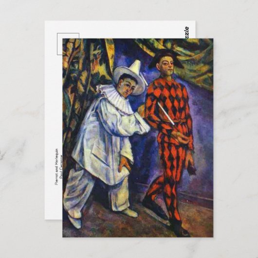 Pierrot en Harlequin door Paul Cezanne Briefkaart (Voorkant / Achterkant)