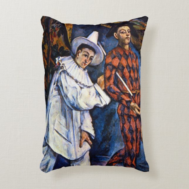 Pierrot en Harlequin, Mardi Gras van Paul Cezanne Accent Kussen (Voorkant(Verticaal))
