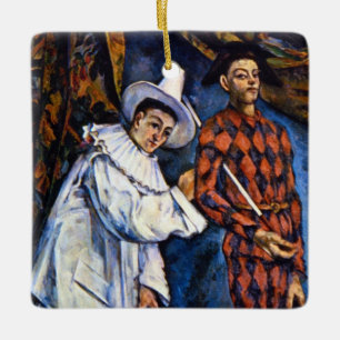 Pierrot en Harlequin, Mardi Gras van Paul Cezanne Keramisch Ornament