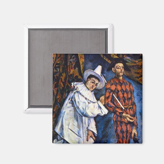 Pierrot en Harlequin, Mardi Gras van Paul Cezanne Magneet (Voorkant / Achterkant)