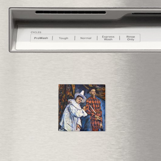 Pierrot en Harlequin, Mardi Gras van Paul Cezanne Magneet (Insitu (Vaatwasser))