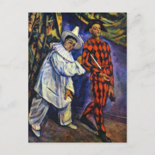 Pierrot et Arlequin par Paul Cezanne Carte postale