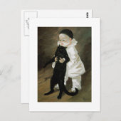 Pierrot met Cat, Alexandre Steinlen Briefkaart (Voorkant / Achterkant)