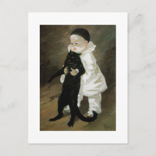 Pierrot met Cat, Alexandre Steinlen Briefkaart