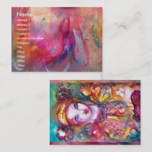 PIERROT MET KAT / Venetiaans Carnaval Masker Visitekaartje