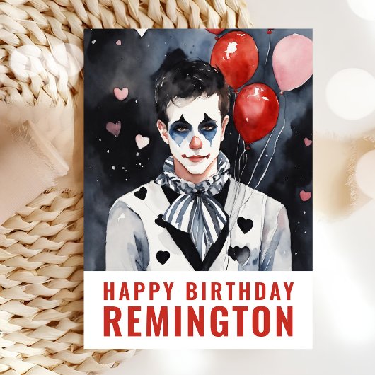 Pierrot zwart-wit kaart