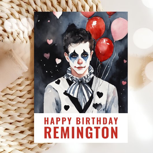 Pierrot zwart-wit kaart