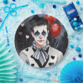 Pierrot zwart-wit papieren bordje (Feest)