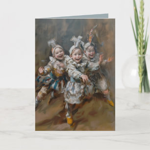 Pierrots - Gevouwen Wenskaart Kaart