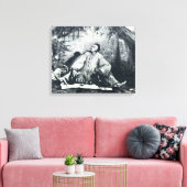 Pierrot's Repast Canvas Print (Insitu (Woonkamer))