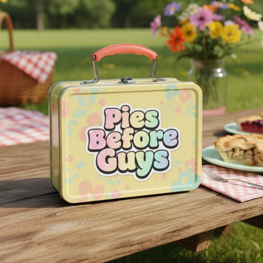 "Pies Before Guys" Retro Bubble Letter Sticker