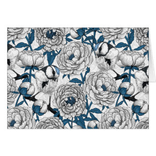 Pies blanches et mésanges bleues