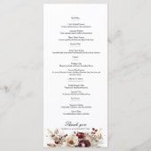 Pies bordeaux menu mariage recto double (Dos)