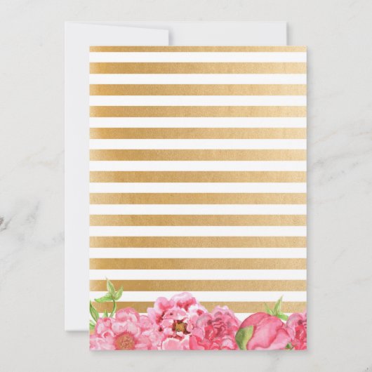 Pies d'or rose Bébé Saupoudrer Invitations (Dos)