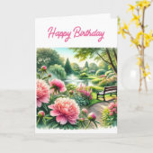 Pies roses au Park Bonne Carte de voeux d'annivers (Fleur jaune)