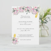 Pies roses faire-part de mariage (Debout devant)